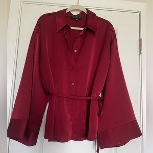 NWT Red Satin Blouse